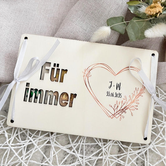 Geschenkkarte Hochzeit - Herz - Lasergraviert
