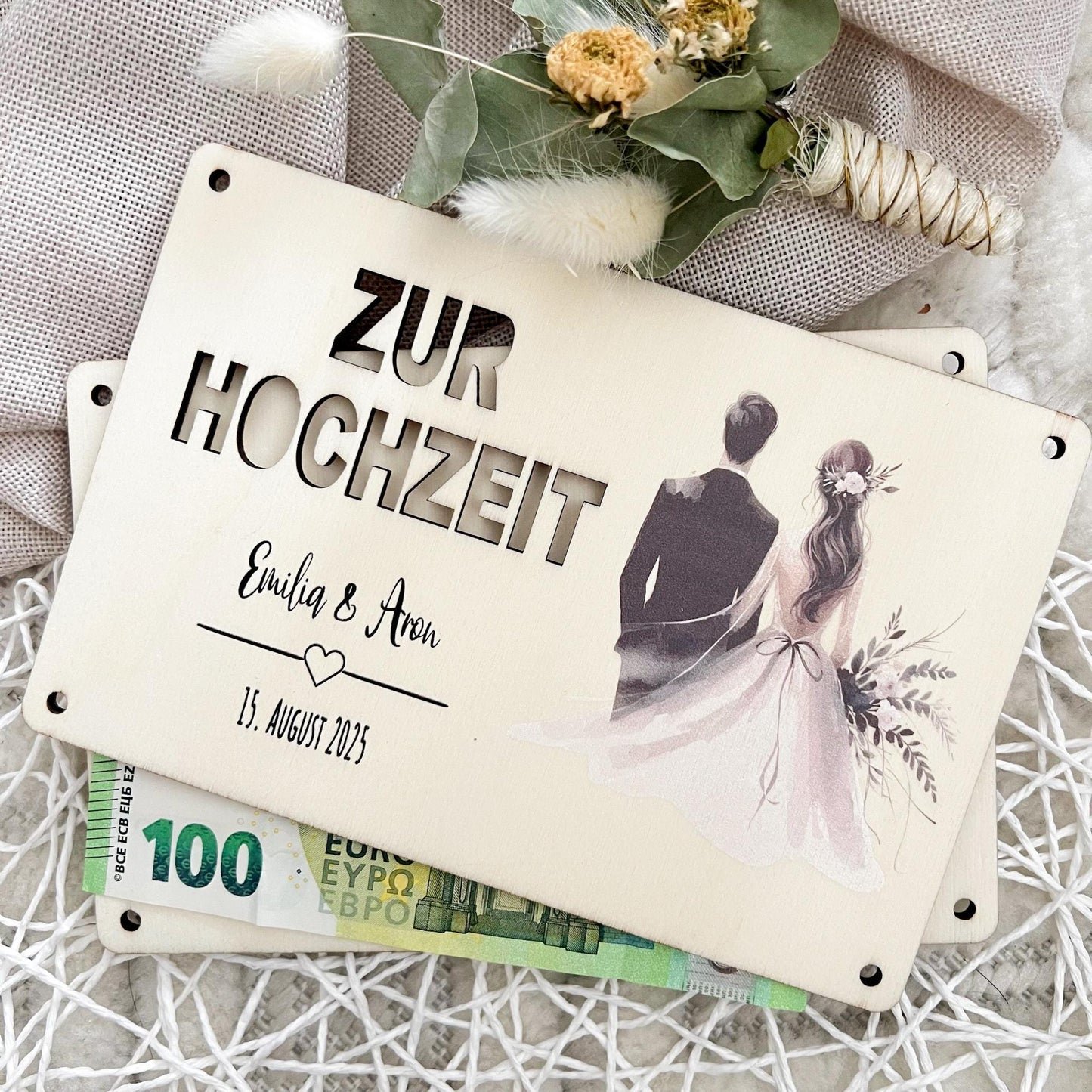 Geschenkkarte Hochzeit - Brautpar - UV-Druck
