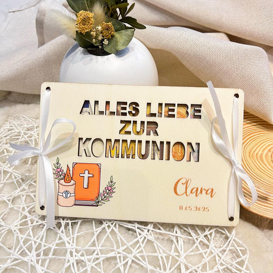 Geschenkkarte zur Kommunion - Bibel - UV-Druck