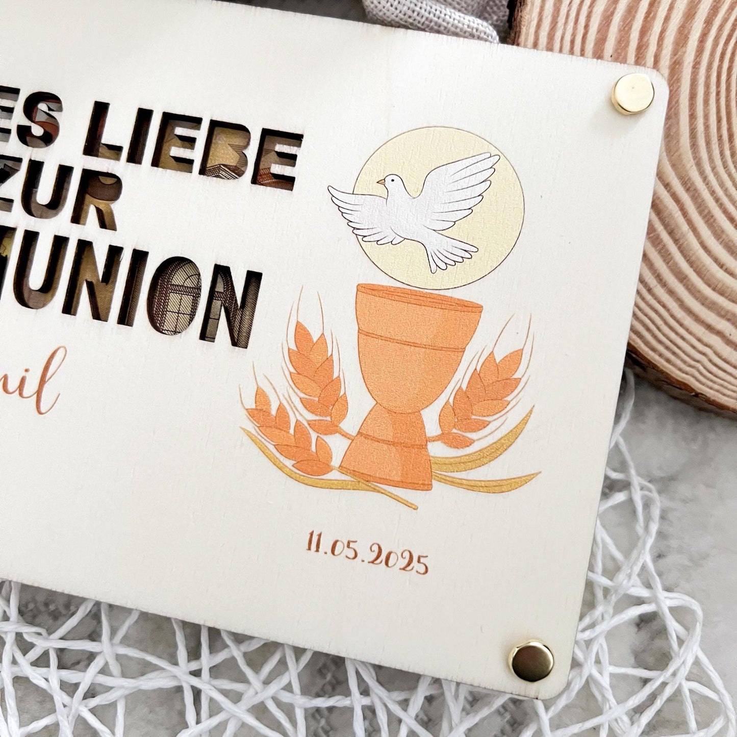 Geschenkkarte zur Kommunion - Kelch - UV-Druck