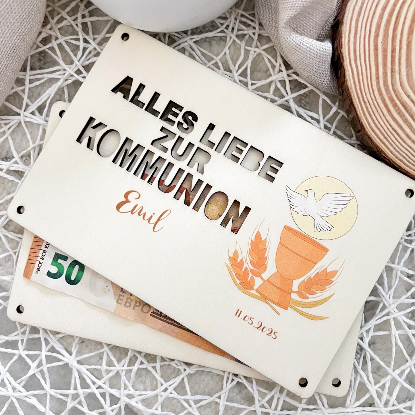 Geschenkkarte zur Kommunion - Kelch - UV-Druck