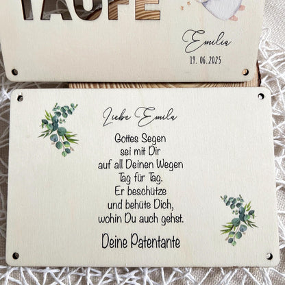 Geschenkkarte zur Taufe - Engel - UV-Druck