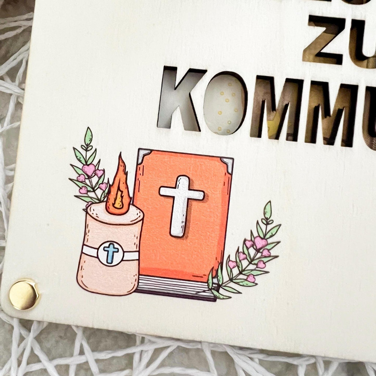 Geschenkkarte zur Kommunion - Bibel - UV-Druck