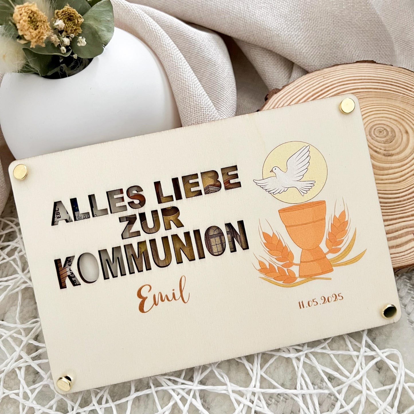 Geschenkkarte zur Kommunion - Kelch - UV-Druck