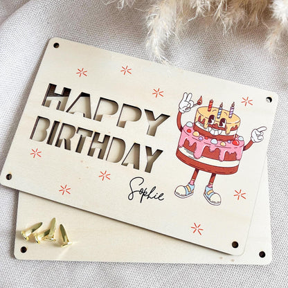Geburtstagskarte - Torte - UV-Druck