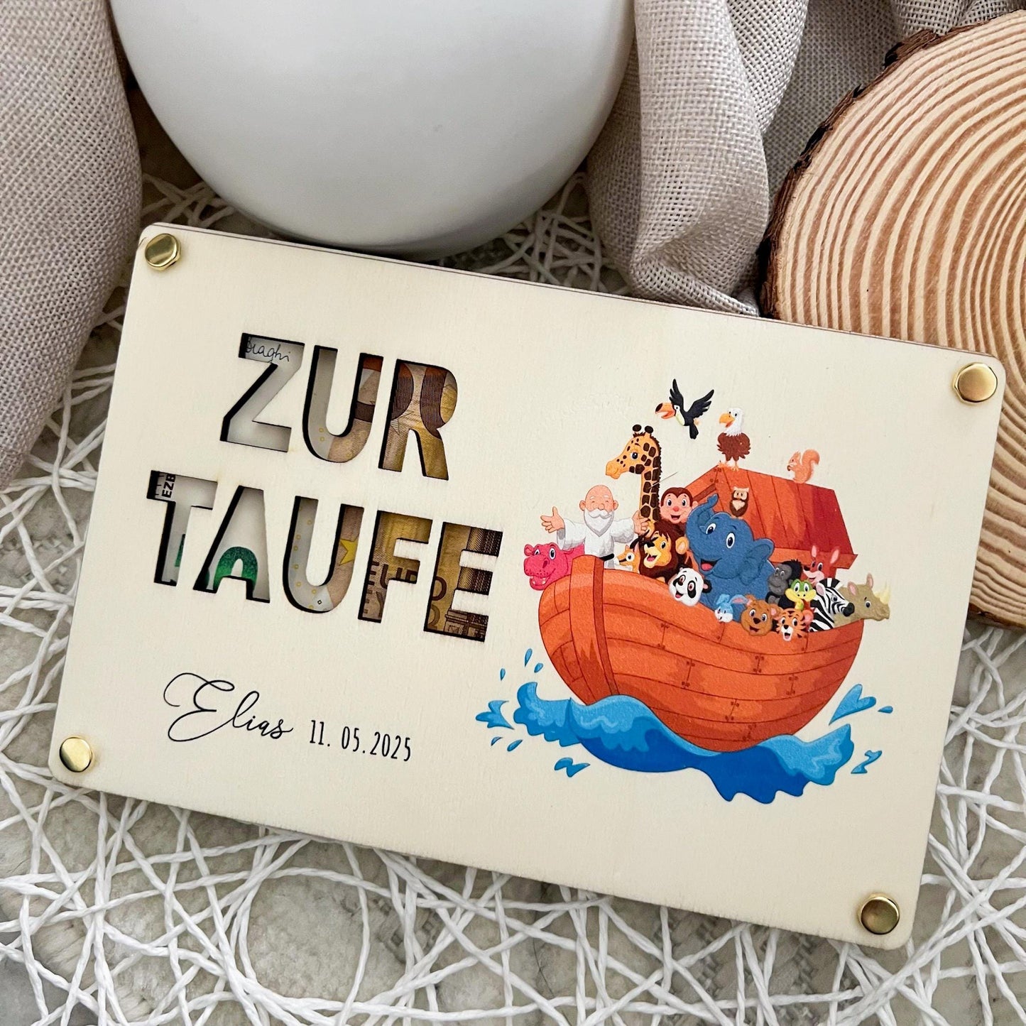 Geschenkkarte zur Taufe - Arche - UV-Druck