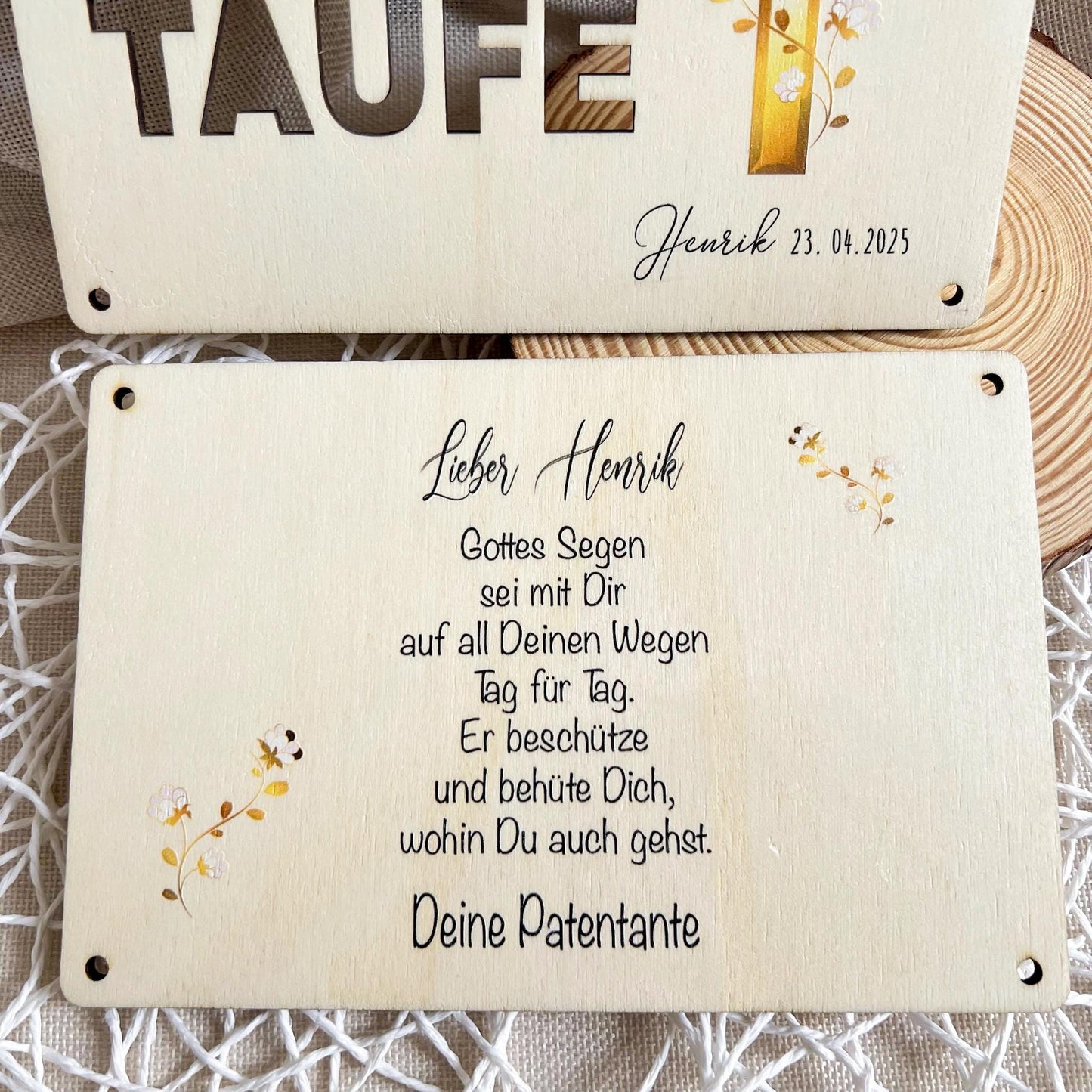 Geschenkkarte zur Taufe - Kreuz - UV-Druck