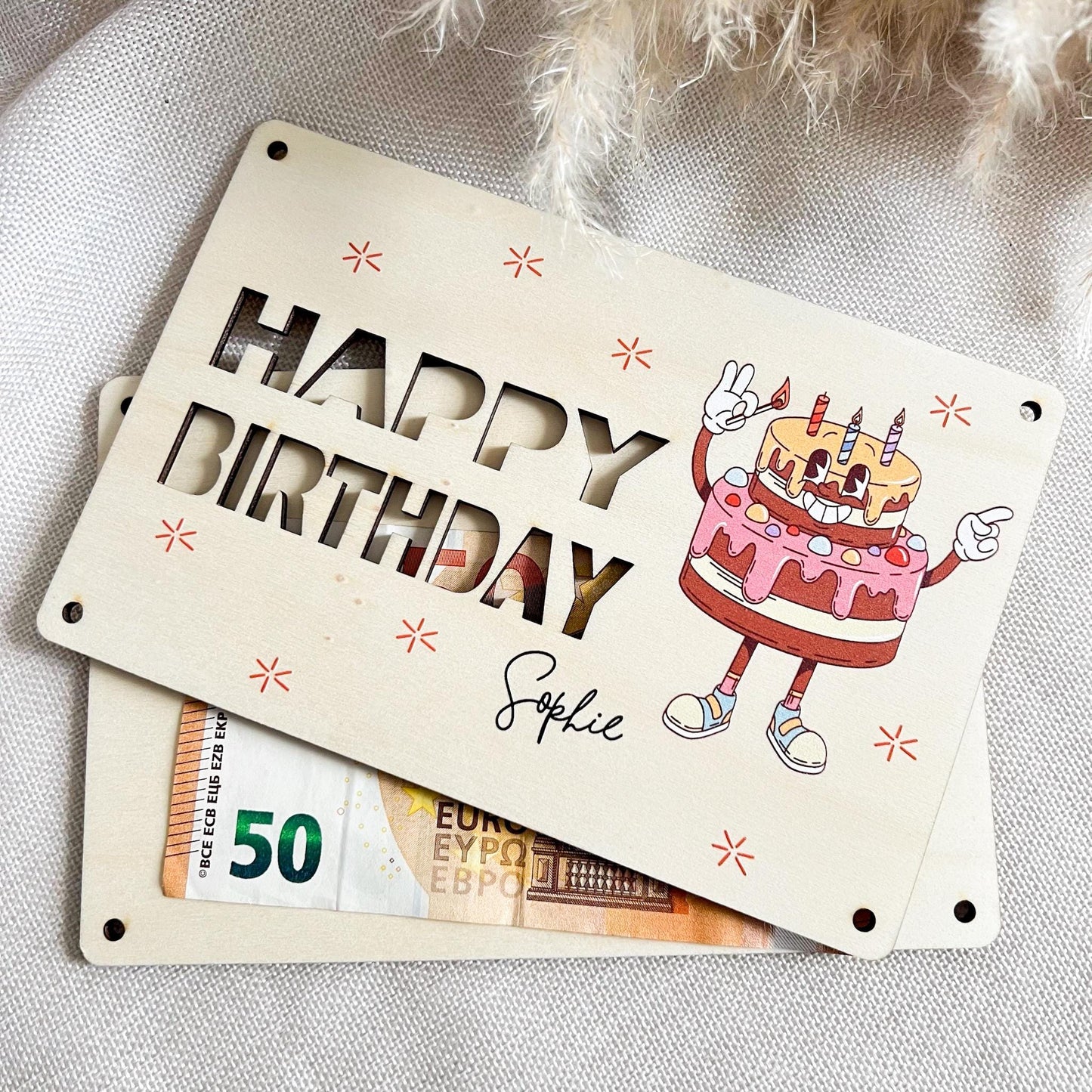 Geburtstagskarte - Torte - UV-Druck