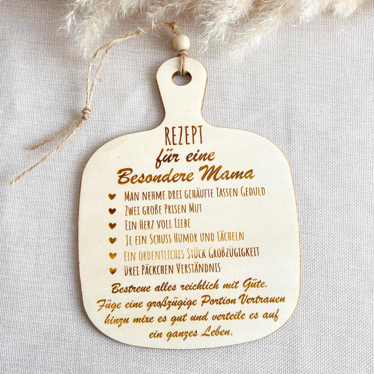 Rezept besondere Mama - Brettchen - Lasergraviert