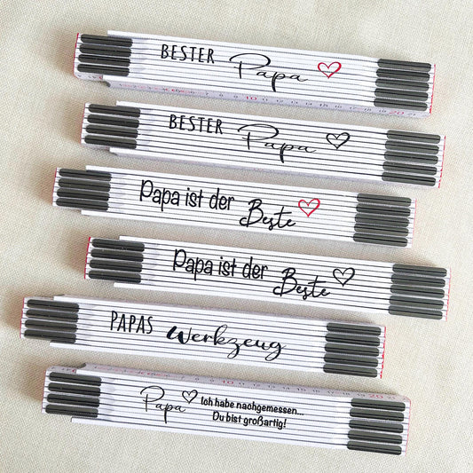 Zollstock personalisiert für Vatertag - Bester Papa - für Papa und Opa  Geburtstagsgeschenk mit Name - personalisierter Zollstock UV Druck
