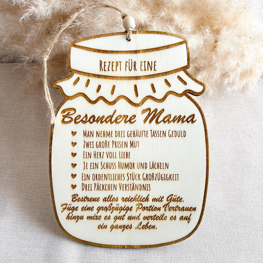 Rezept besondere Mama - Marmeladenglas - Lasergraviert