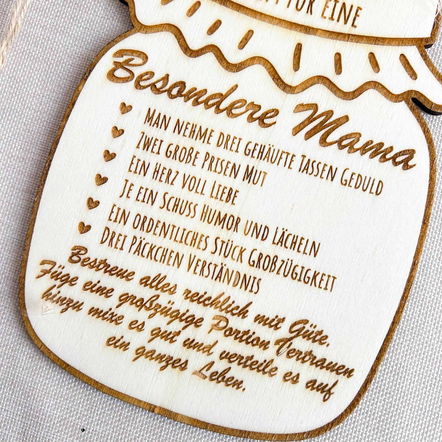 Rezept besondere Mama - Marmeladenglas - Lasergraviert