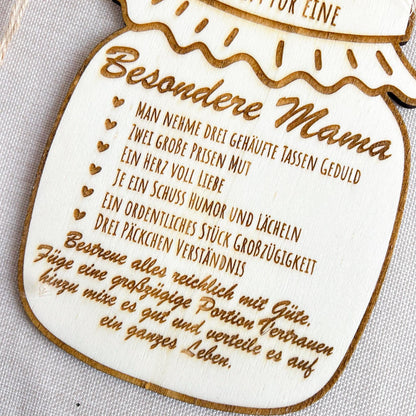 Rezept besondere Mama - Marmeladenglas - Lasergraviert