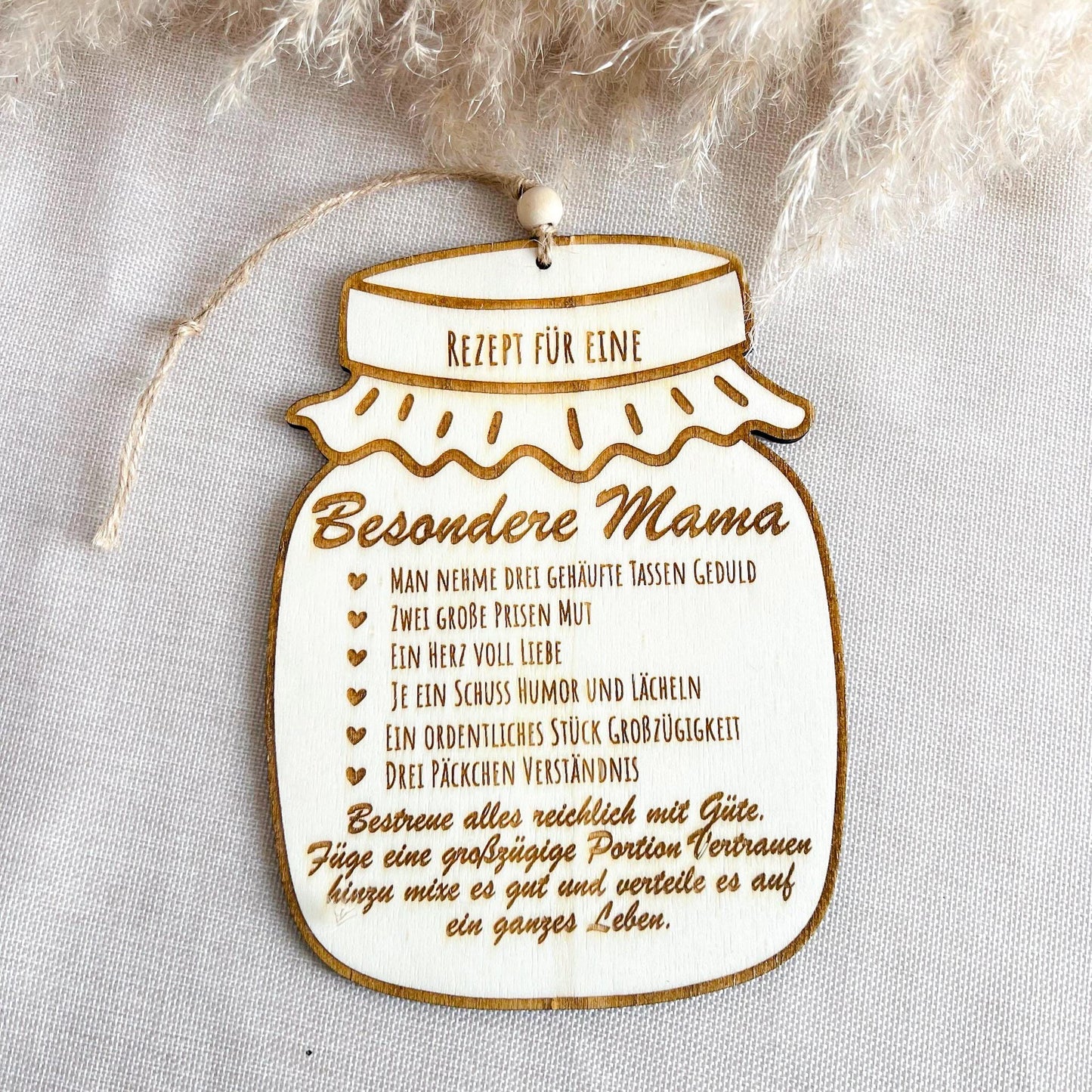 Rezept besondere Mama - Marmeladenglas - Lasergraviert