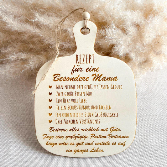 Rezept besondere Mama - Brettchen - Lasergraviert