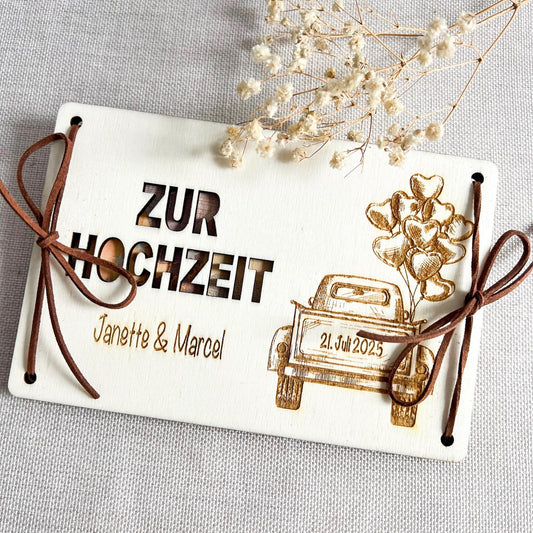Geschenkkarte Hochzeit - Hochzeitsauto