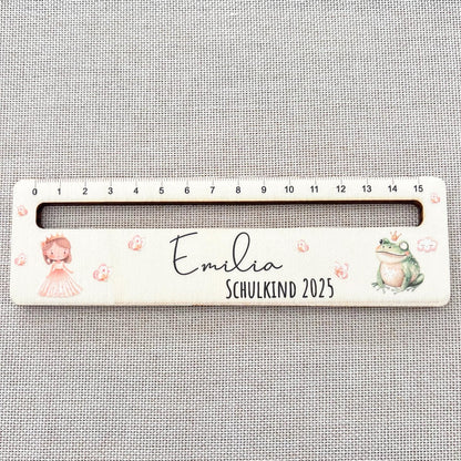 Lesehilfe personalisiert mit Lineal - mit Name - Geschenk zur Einschulung 2025 - Perfekt für Grundschule und Lesetraining UVDruck Prinzessin