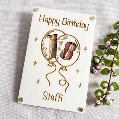 Personalisierte Geldkarte aus Holz mit Name zum 18. Geburtstag  Geschenk zum Geburtstag  Laser Gravur