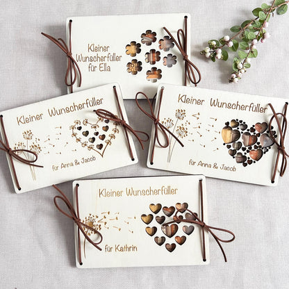 Personalisierte Geldgeschenk Karte  Kleiner Wunscherfüller Holz Personalisiertes Geldgeschenk mit Name zum Geburtstag Hochzeit Laser Gravur