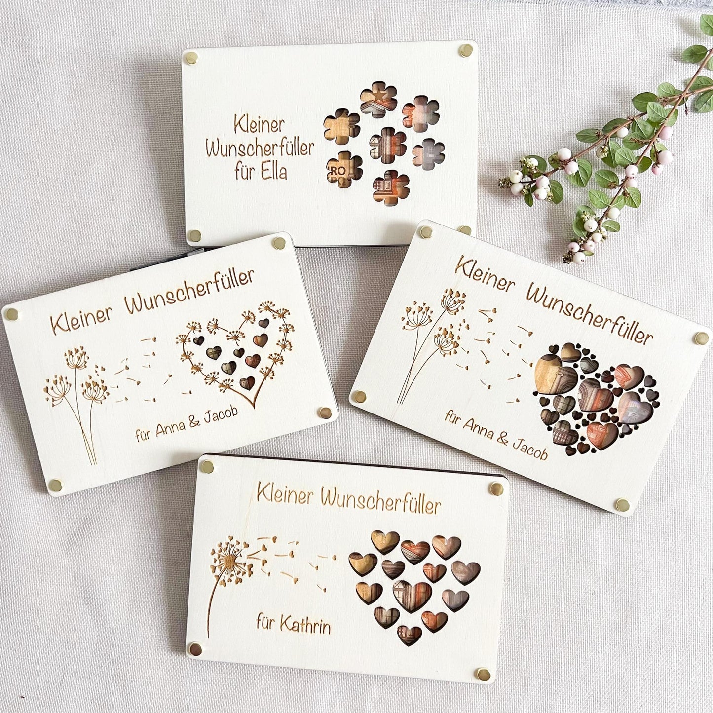 Personalisierte Geldgeschenk Karte  Kleiner Wunscherfüller Holz Personalisiertes Geldgeschenk mit Name zum Geburtstag Hochzeit Laser Gravur