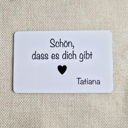 Personalisierte Foto Karte im Checkkartenformat  3D Cartoon Stil  Liebesvisitenkarte mit Umschlag & Wunschtext