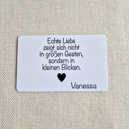 Personalisierte Foto Karte im Checkkartenformat  3D Cartoon Stil  Liebesvisitenkarte mit Umschlag & Wunschtext